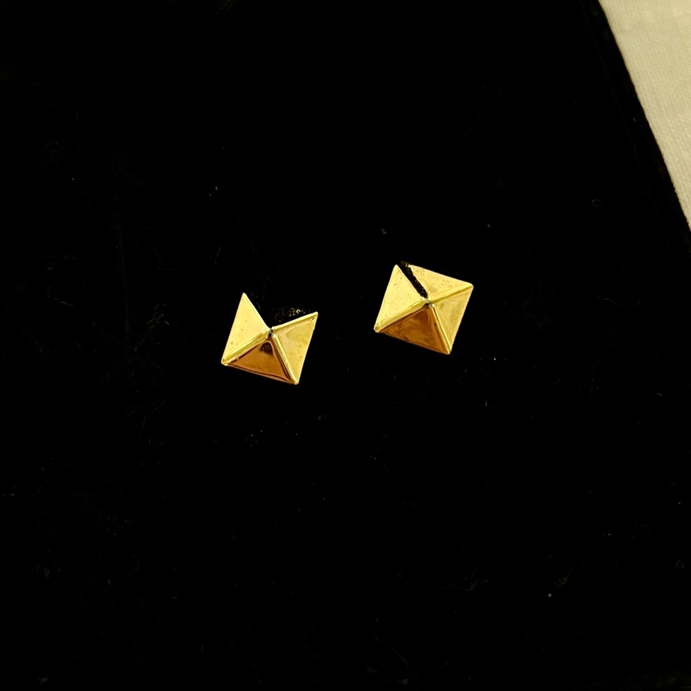 South Moon Under Gold Pyramid Stud Earrings